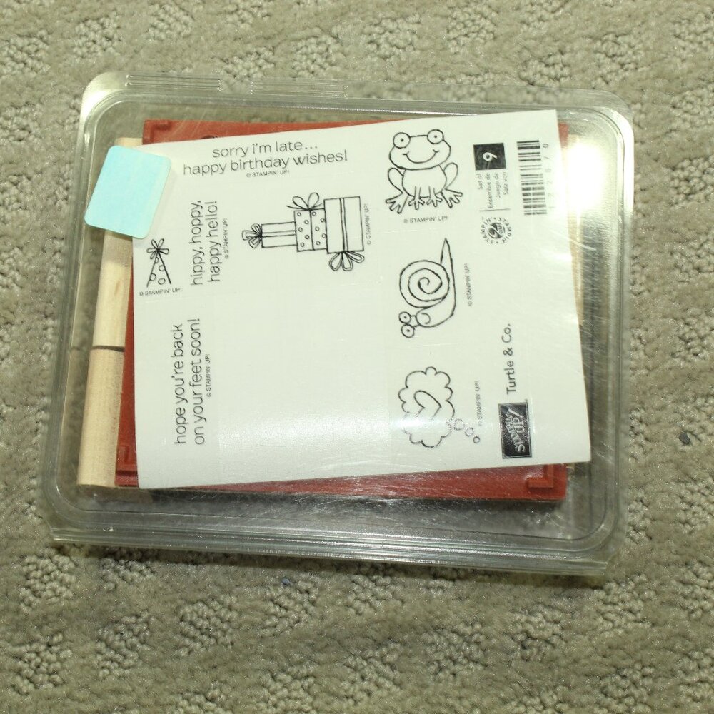 Set of 9 Stampin' Up Turtle & Co. Stamps - Preowned